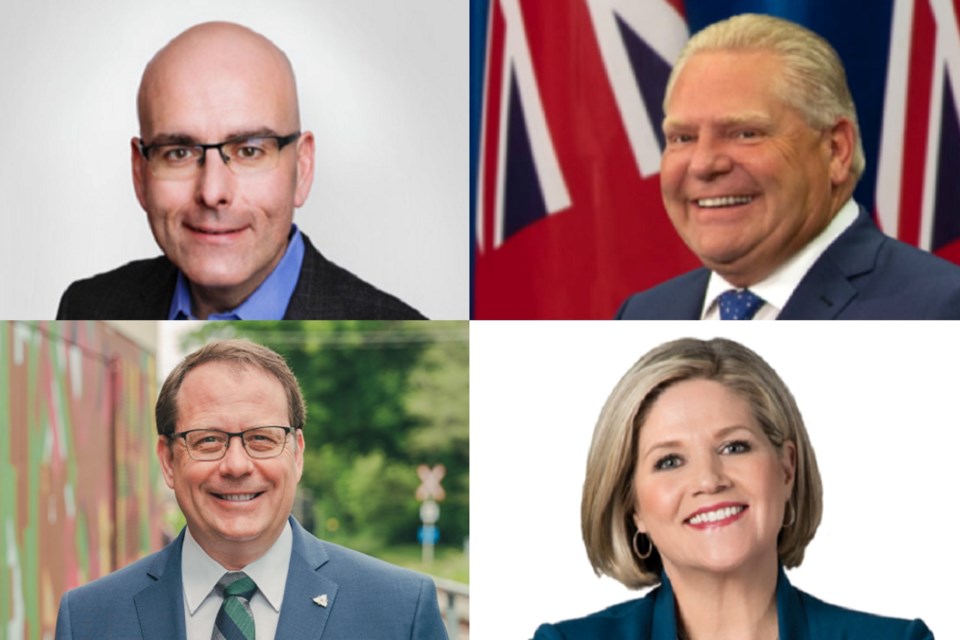 2022 03 24 2022 Provincial Election Party Leaders Del Duca Ford Horwath Schreiner (Supplied)