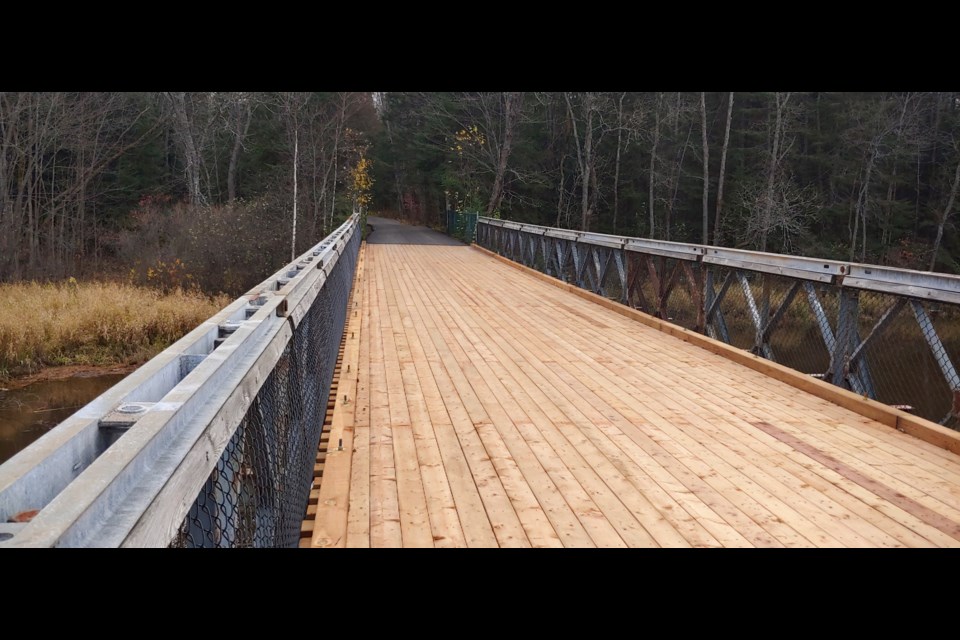 The new deck is complete on the Kate Pace Way bridge spanning the La Vase River. Photo: Stu Campaigne