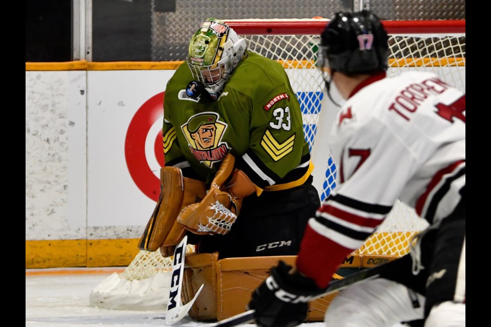 Propp with the save.  Photo by Tom Martineau. 