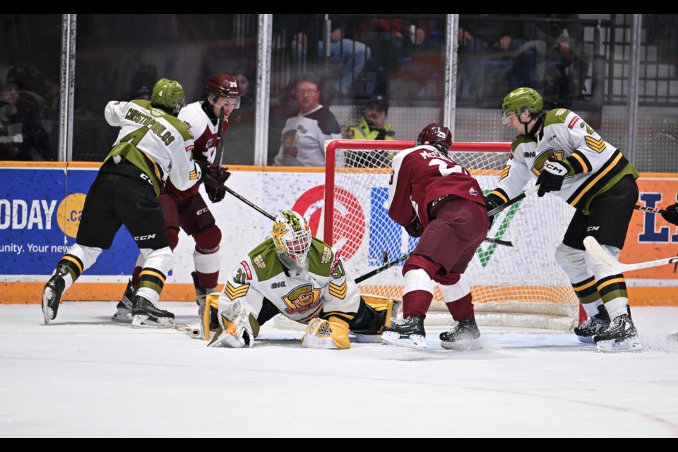 Petes putting on the pressure in front of Dom DiVincentiis. Photo by Tom Martineau/BayToday. 