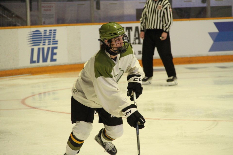 Battalion 2024 2nd round draft pick Kent Greer on the ice at Orientation Camp.