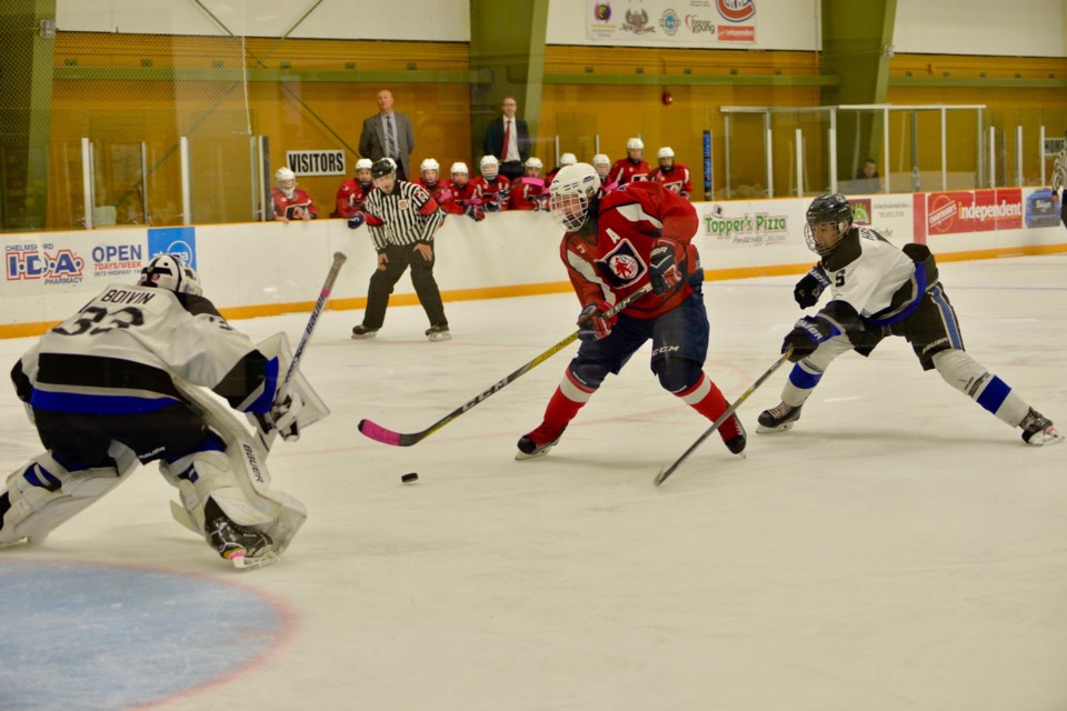 Major Bantam Trappers in action in Sudbury. Photo by Tom Martineau.  