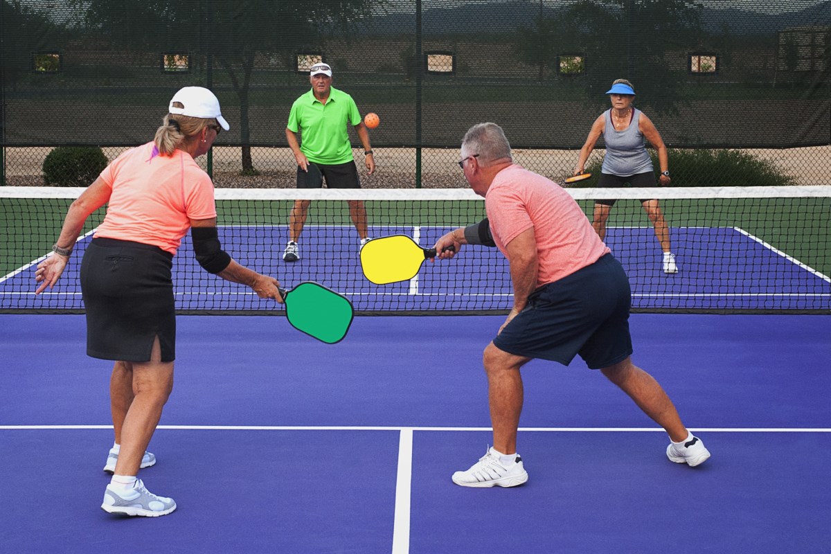 playing pickleball