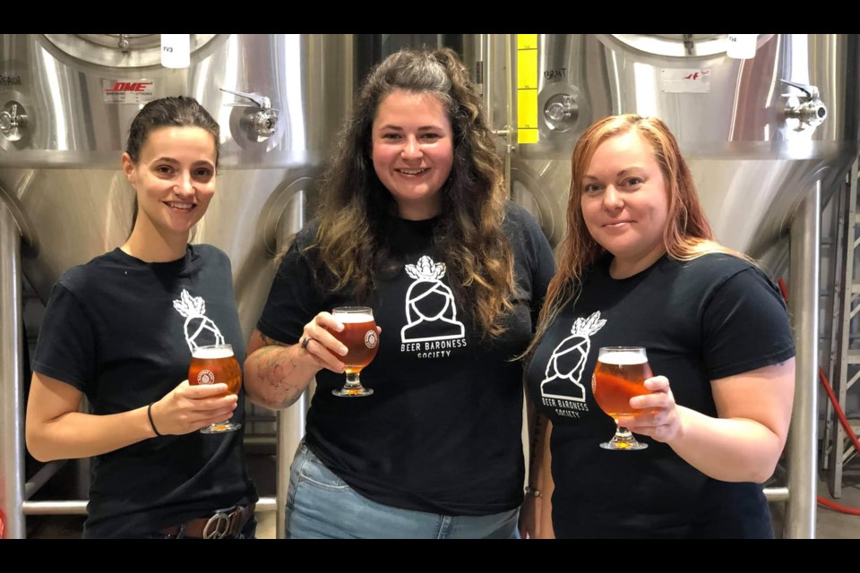 (Left to Right) Hannah Francom, Abby Cook, Shannon Grant, the Executive Members of the Beer Baroness Society. Photo provided by Gateway City