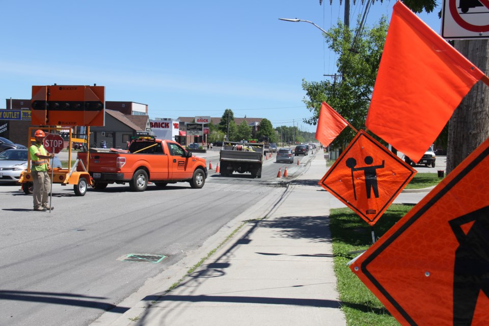 A file photo of construction on Marshall Avenue East, a frequent site for infrastructure repairs. Jeff Turl/BayToday