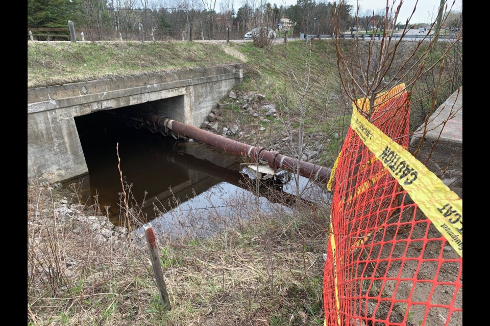 The Cook's Creek culvert on Pinewood Park Drive. Jeff Turl/BayToday.