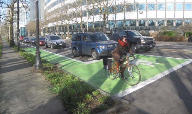 An example of a bike box in Portland Oregon. Courtesy National Association of City Transportation Officials