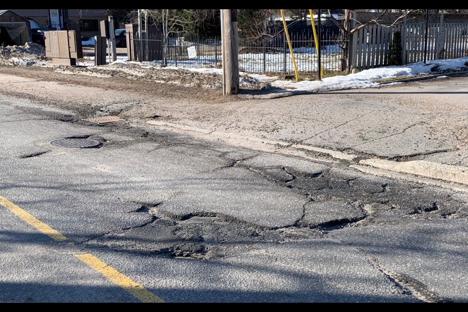 The entire stretch of Premier Road, off Lakeshore Drive, is in dire need of repair.