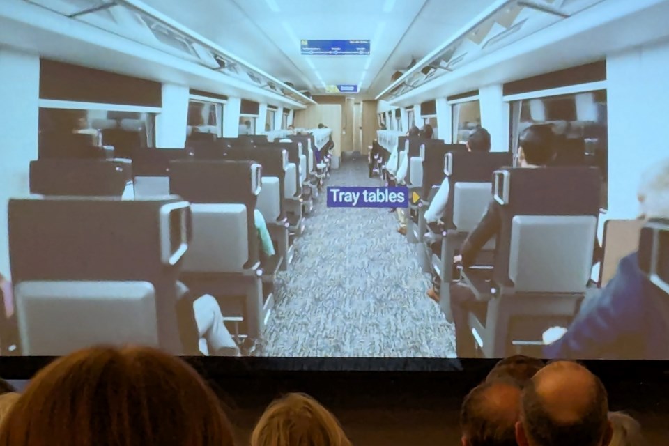 A scene from an Ontario Northland presentation on the return of the Northlander.