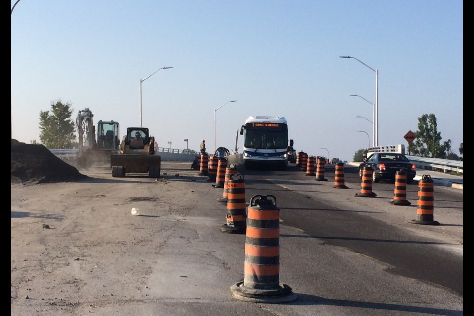 Lanes on the Lakeshore overpass will switch tomorrow morning.