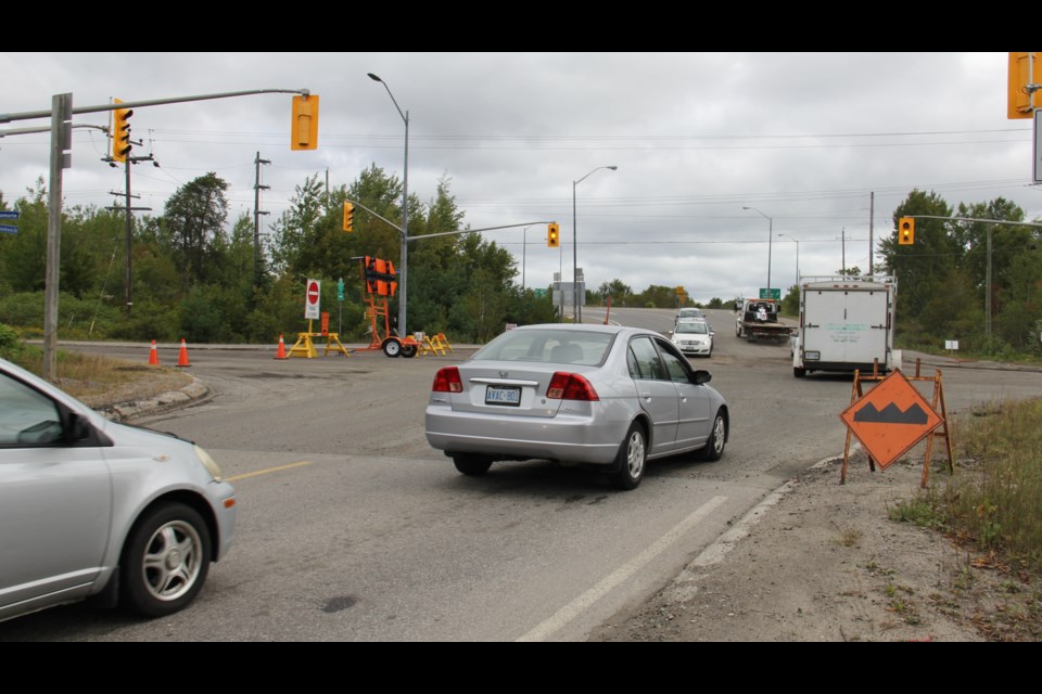 Work began today to fix the Lakeshore - Pinewood intersection. Photo by Jeff Turl.