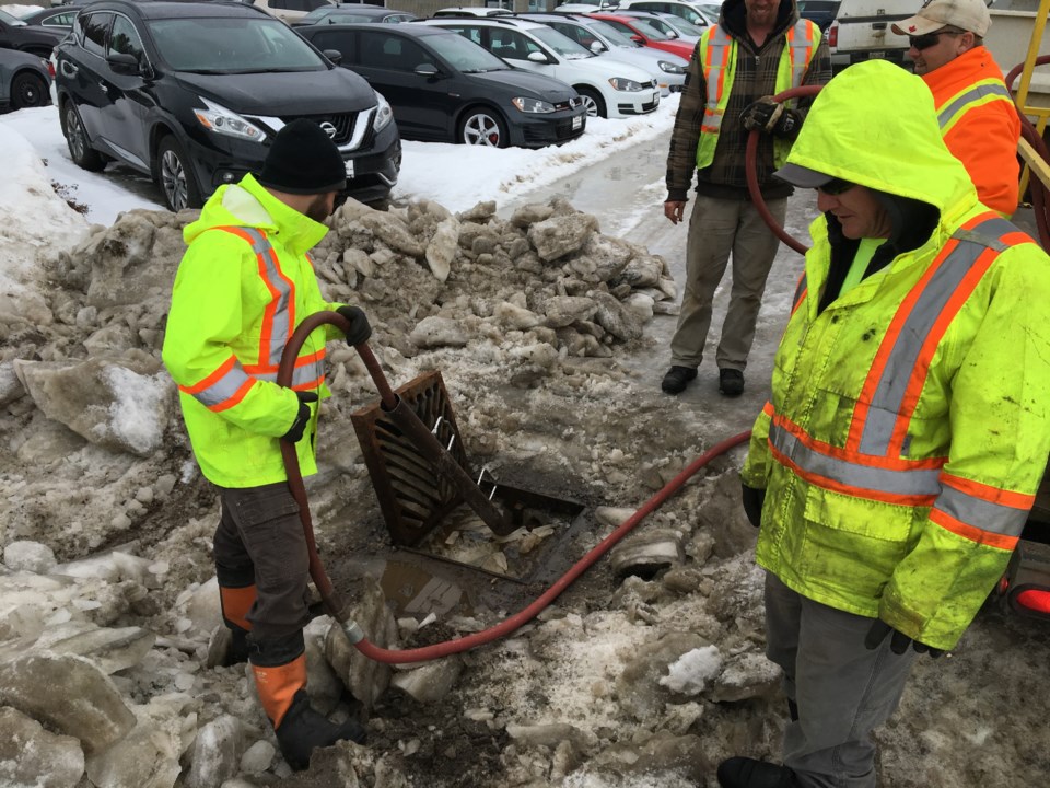 20190314 clearing storm drains