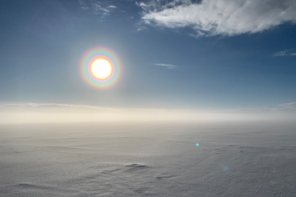 Robin Maluga took this beautiful photo of a Sun halo over Lake Nipissing.