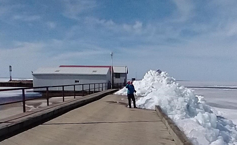 A buildup of ice at King's Landing has closed the wharf. Courtesy Dorothy Steward.