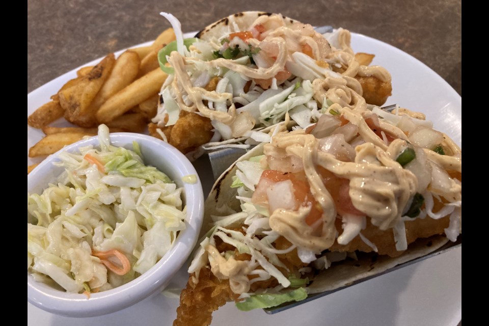 Two-piece taco dinner served up fresh at Joey's Seafood Restaurant North Bay. 