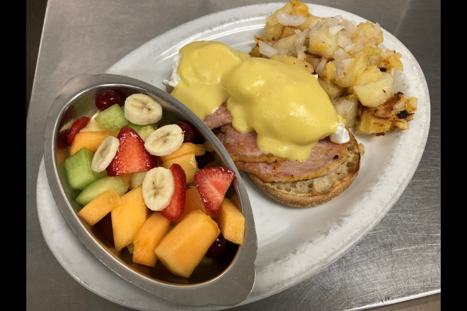 Fifty's Diner peameal eggs benedict-a breakfast crowd favourite.