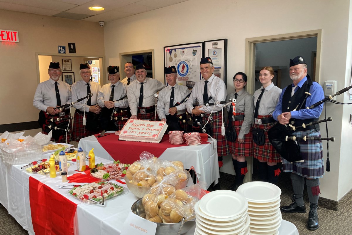North Bay Pipes and Drums mark a century of music and service