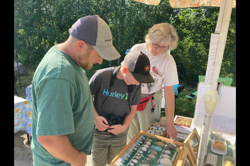 l-r Joe and Jeremie Corbeil taking in the Annual Louisse de Kiriline Lawrence Nature Festival at Laurier Woods North Bay.  