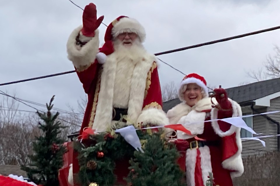 Santa and Mrs. Claus, the guests of honour at the North Bay Santa Claus Parade