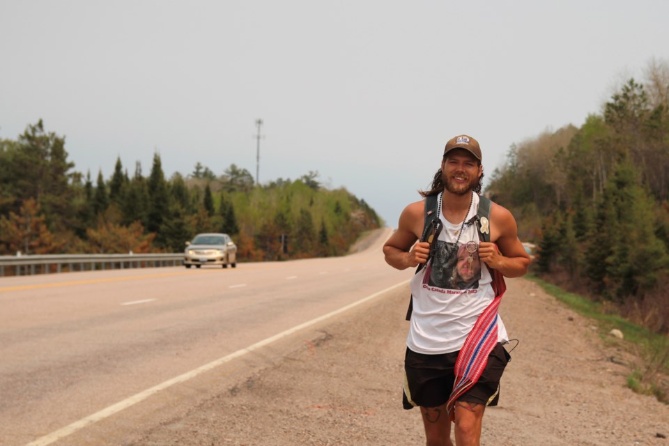 Jackson Charron-Okerlund is making his way across Canada to raise money for cancer research