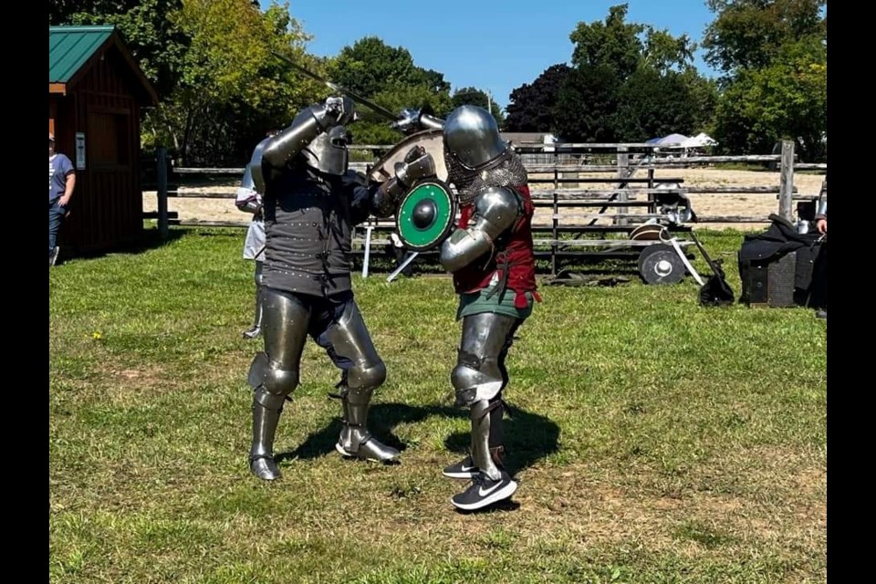 Jeremy Seguin (left) battles a member of the Company of Egr Grey Guard /  Photo supplied