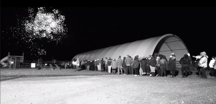 The march of the living dead? No, merely a line of eager fear fiends preparing to enter the Haunted Maze at Leisure Farms / Photo courtesy Leisure farms from their 2018 event