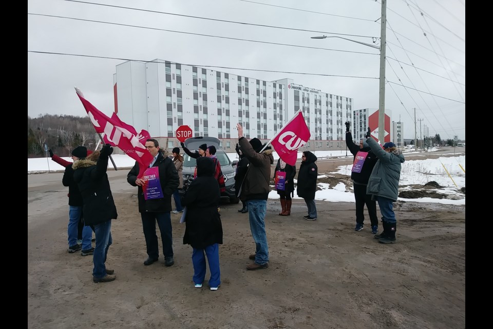 Local Hospital Staff joined by National Union Support protest for fair treatment and respectful conditions. Mark French/BayToday.