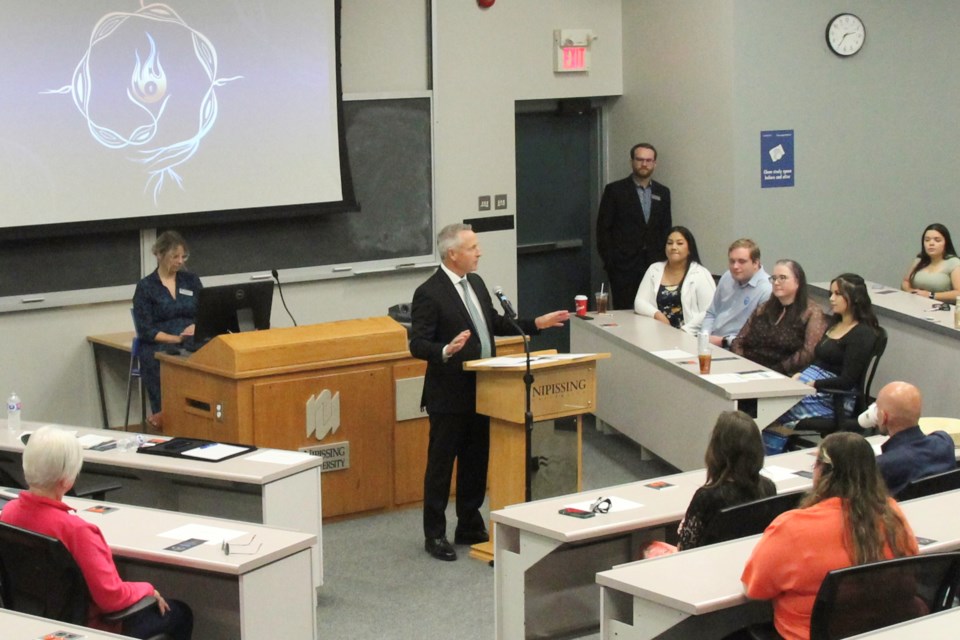 Nipissing University President, Kevin Wamsley, unveiled the university's new strategic plan yesterday