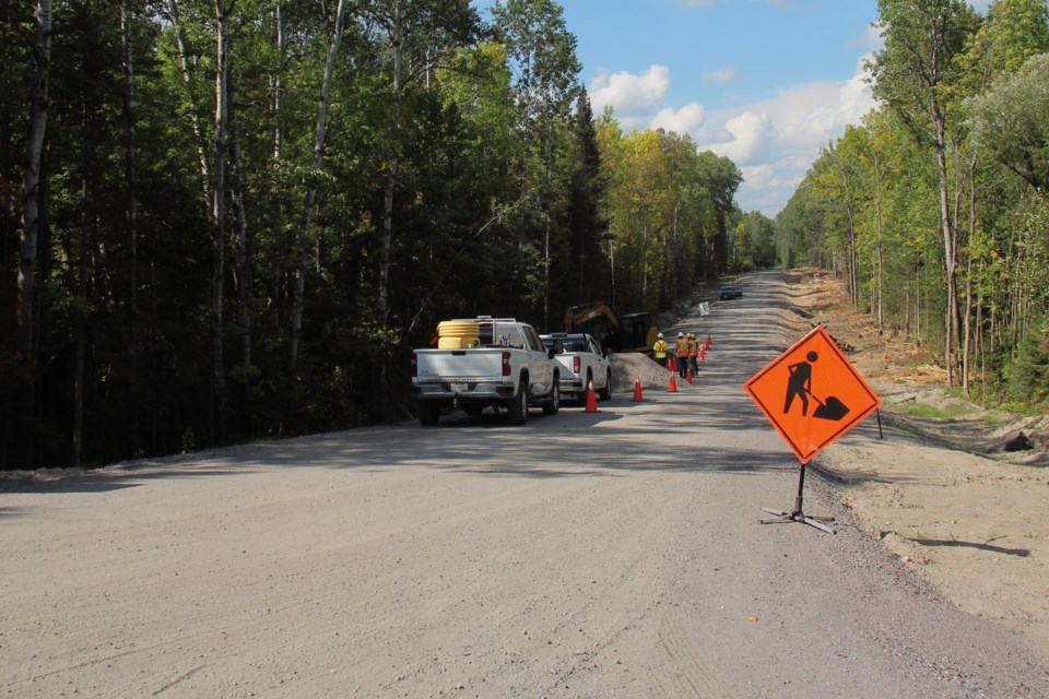 The crew cleaning up the spill on One Mile Road on September 6th