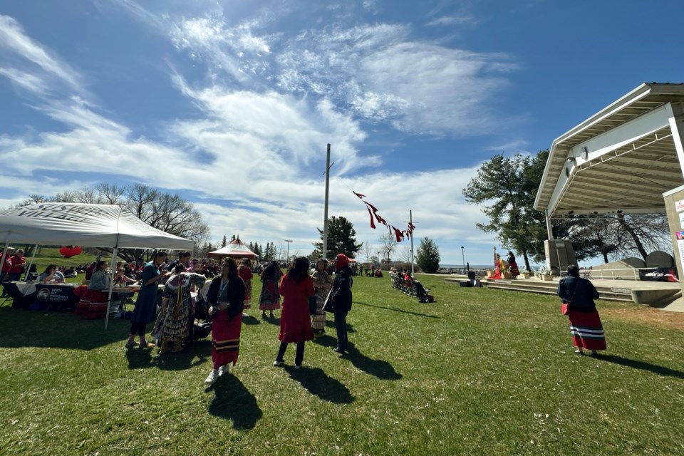 Indigenous Friendship Centre march for Red Dress Day