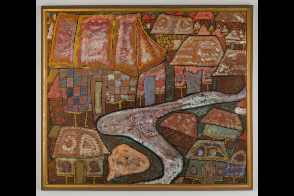 Laro city (Village scene) (1968), by Twins Seven Seven, Gift of Donald and Pingree Louchheim