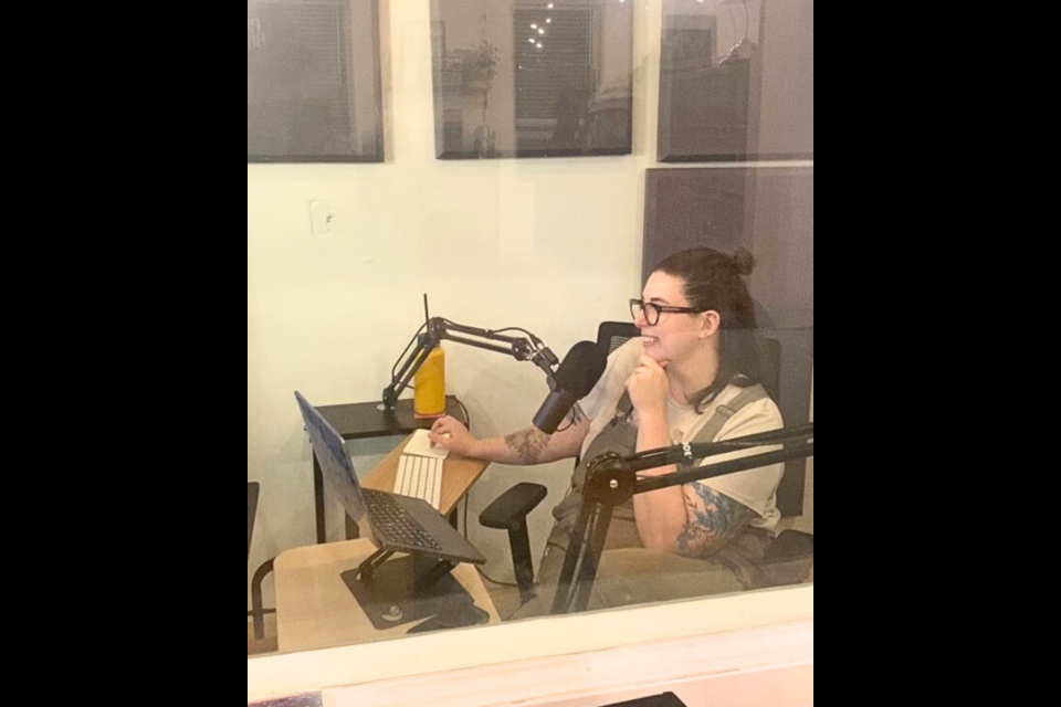 Amanda McLoughlin, CEO of Multitude, a podcasting studio in Greenpoint, Brooklyn.