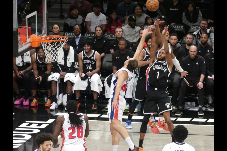 Nets Forward Mikal Bridges pulls up for Jumper in the paint