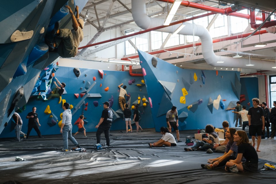 Climbing the walls at Bouldering Project Brooklyn.