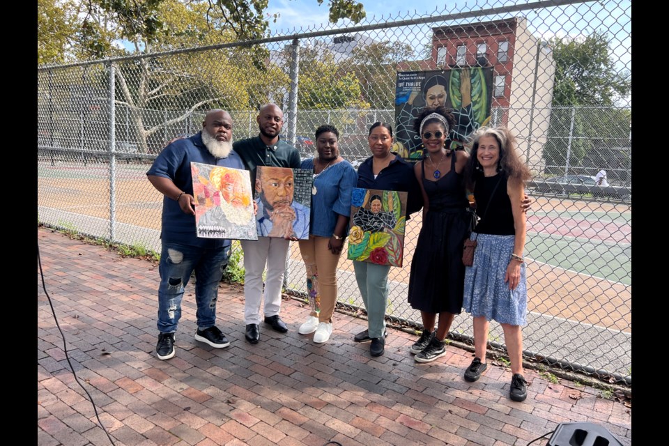 Portraits from the series "As Quiet as It's Kept: We Thrive" are presented in Jackie Robinson Park in Bed-Stuy