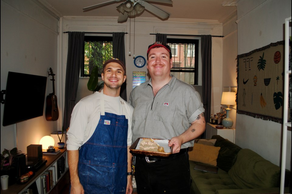 Samuels with roommate/sous chef Jacob Burns
