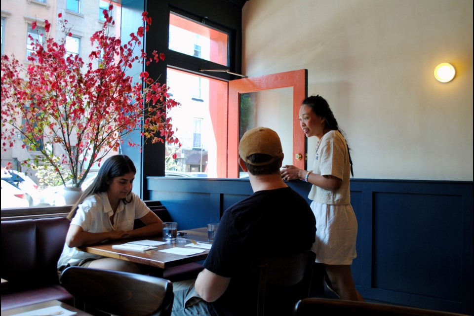 Meen Srisopa taking orders at UnTable, the new Thai restaurant in Carroll Gardens. 