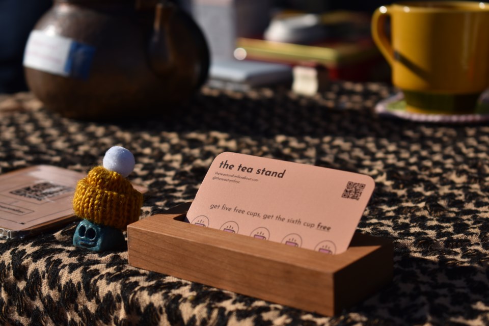 The Tea Stand punch card and mascot