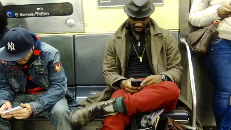 Meet Isaac, a musician from Brooklyn. He was on the A train headed home. He said he felt he looked "bummy." But I begged to differ.