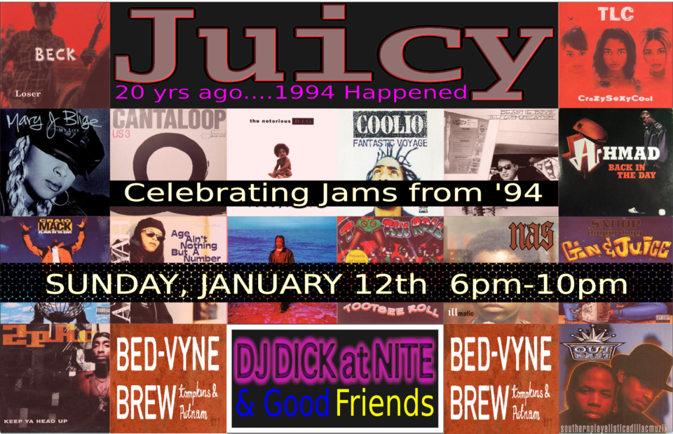 Juicy—The Afterparty for the closing reception of the Signs Of Life Exhibition, Sunday, January 12, at Bed-Vyne Brew