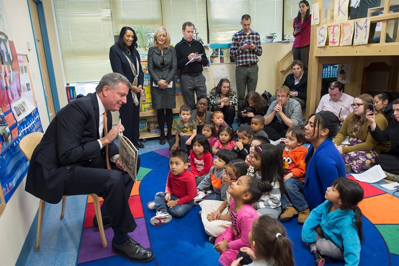 Mayor Bill de Blasio prepares the city for the Universal Pre-K expansion Photo: nyc.org