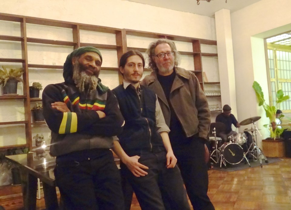 (l to r): Ras Levi, partner; Stefan Fahrer, owner; and caterer Mark Fahrer
