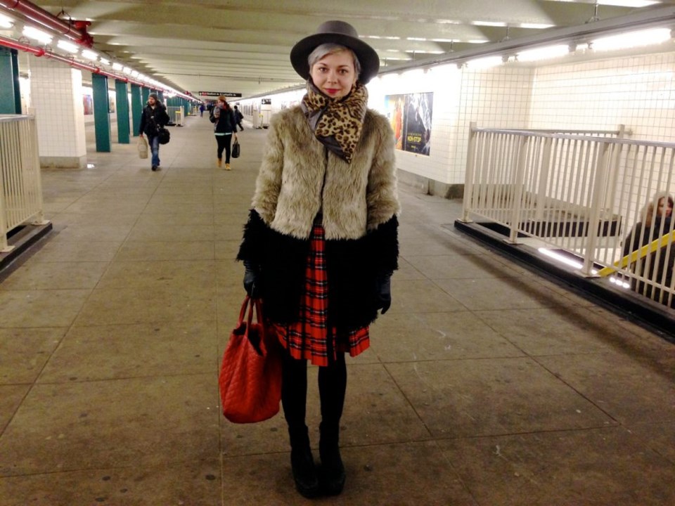 We caught Crown Heights resident Lina as she was exiting the G train at Bedford/Nostrand. Her layered style was fabulous. She said it was no special occasion-- that this was her everyday fashion M.O.!