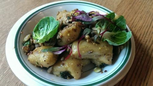 Parsnip gnocchi with pine nuts, parsley and mustard, $8