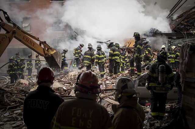 NYC Mayor Bill de Blasio said  a gas leak caused the large explosion Wednesday morning at 1644 and 1646 Park Avenue in Harlem. Photo: NYC Mayor's Office