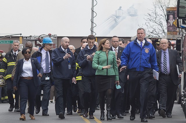 NYC Mayor Bill de Blasio said  a gas leak caused the large explosion Wednesday morning at 1644 and 1646 Park Avenue in Harlem. Photo: NYC Mayor's Office