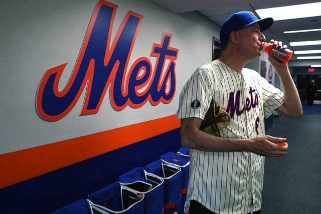 Mayor Bill de Blasio throws out the first pitch for the Mets on opening day at CitiField in Queens  Mayor Bill de Blasio throws out the first pitch for the Mets on opening day at CitiField in Queens on Monday, March 31, 2014. Credit: Rob Bennett for the Office of Mayor Bill de Blasio