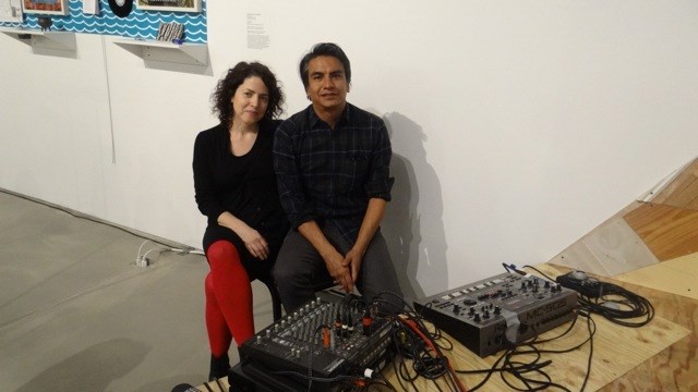 Valerie Tevere (left) and Angel Nevarez at BRIC Media Art House where they hosted "Another Protest Song Karaoke"