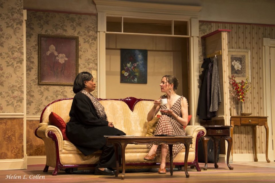 Scottie Mills and Nicola d'Alessandro in "Maid's Door" by Cheryl Davis, playing now at The Billie Holiday Theatre