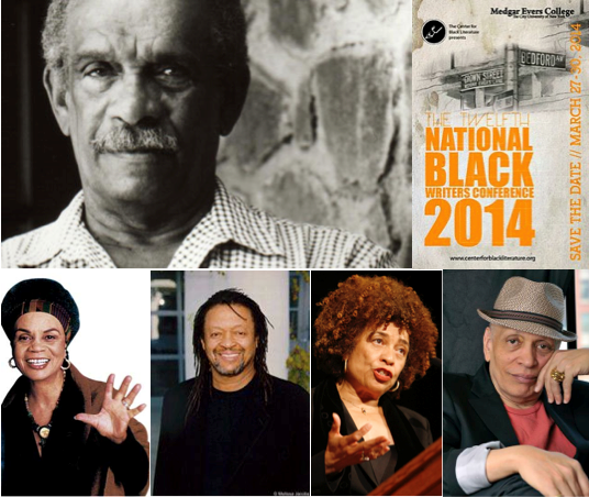 Clockwise: Derek Walcott, Walter Mosley, Angela Davis, Quincy Troupe, Sonia Sanchez